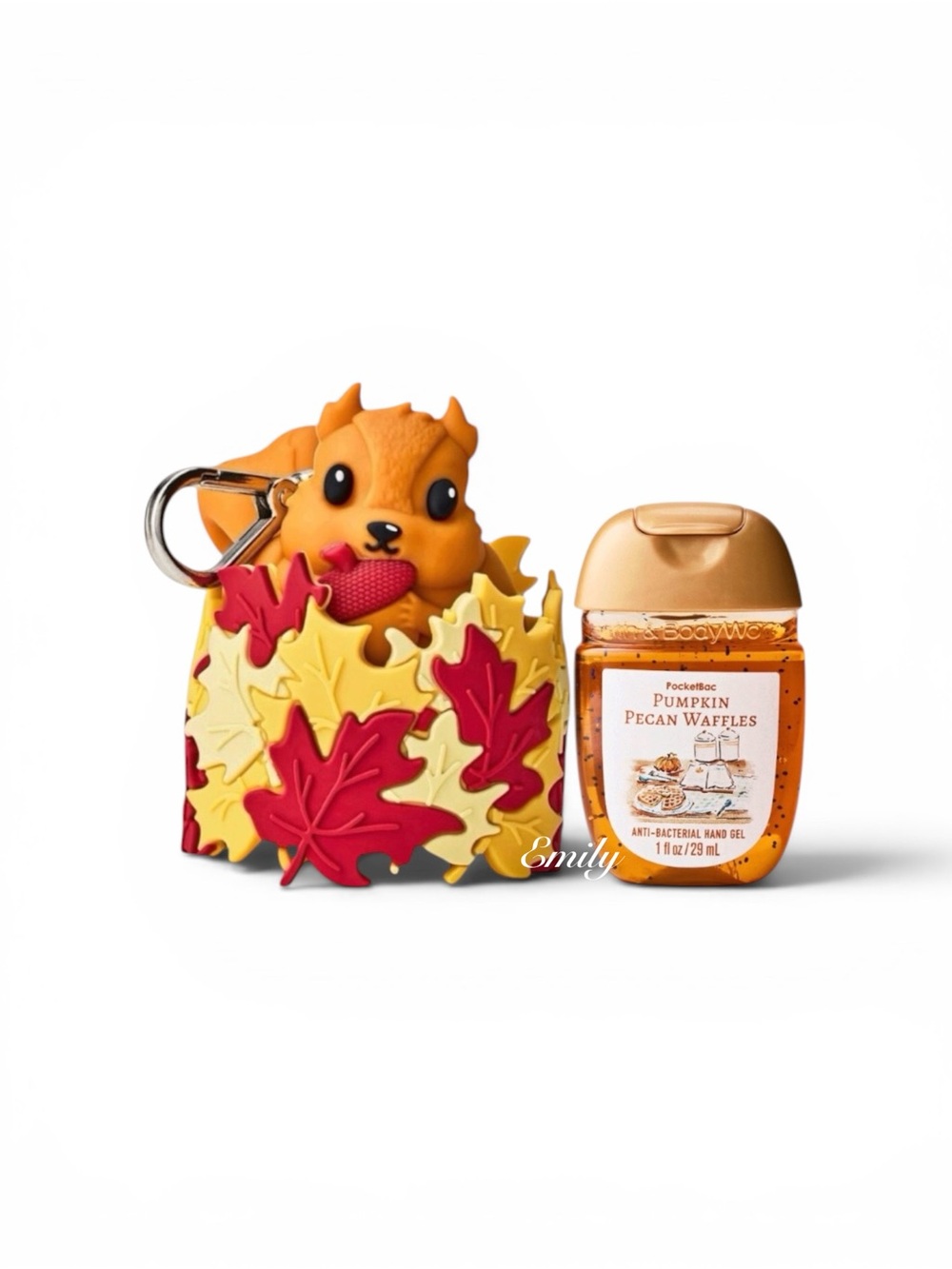 Bath & Body Works SQUIRREL & LEAVES PocketBac Holder Pumpkin Pecan Waffles Set